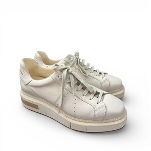 Paloma Barcelo Cream Lace-Up Sneakers